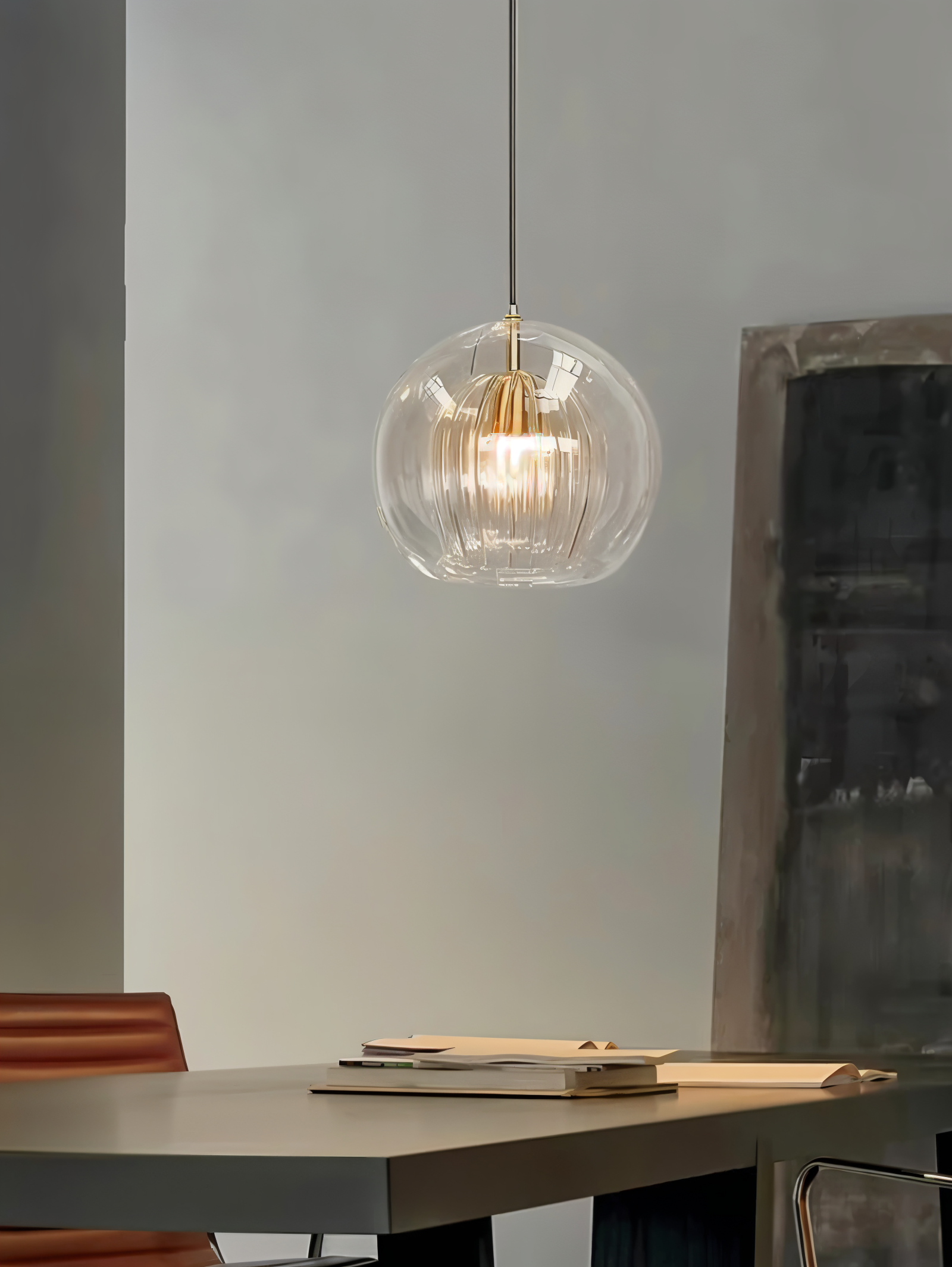 ClearLuxe Glas Pendellampa - Vintage Hänglampor Vardagsrum - Klotformad Lampa