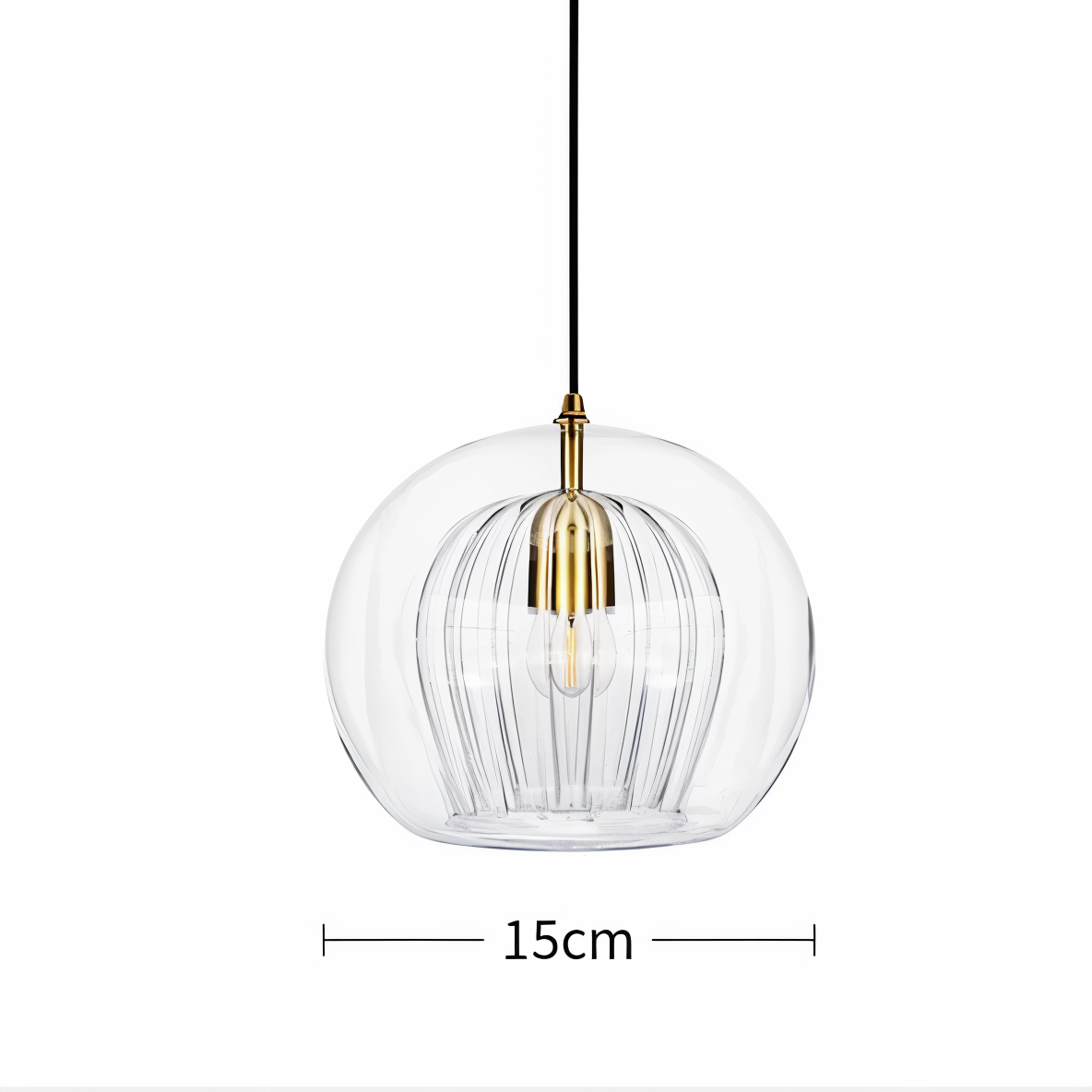 ClearLuxe Glas Pendellampa - Vintage Hänglampor Vardagsrum - Klotformad Lampa