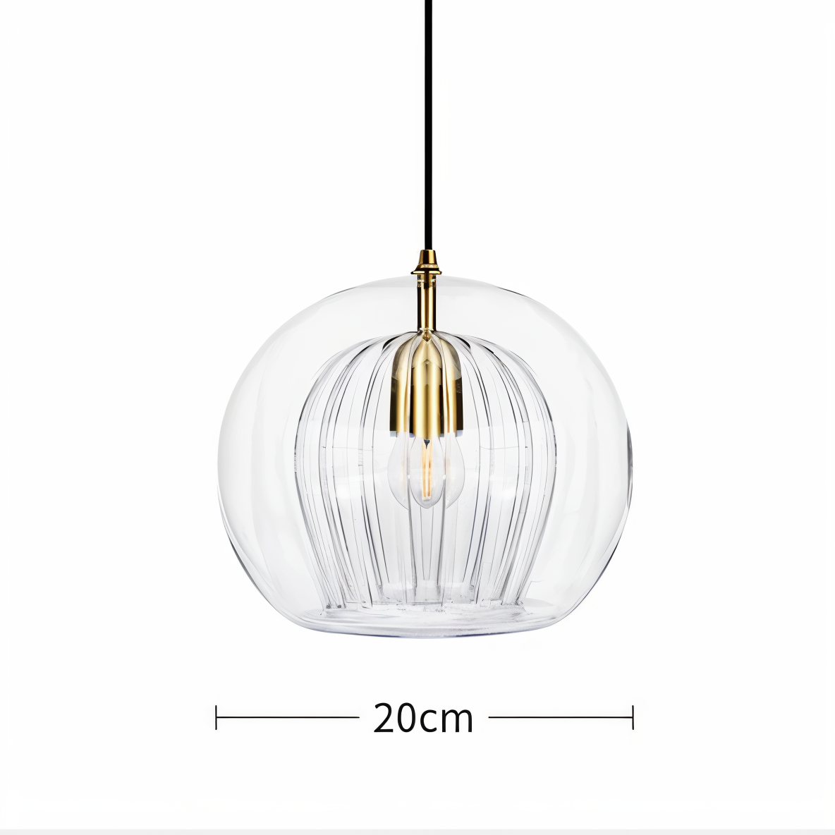 ClearLuxe Glas Pendellampa - Vintage Hänglampor Vardagsrum - Klotformad Lampa
