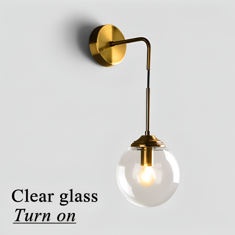 ClearOrb Vägglampa - Glas Vägglampa - Metall Vägglampa Design - Retro Industri Vägglampor LED