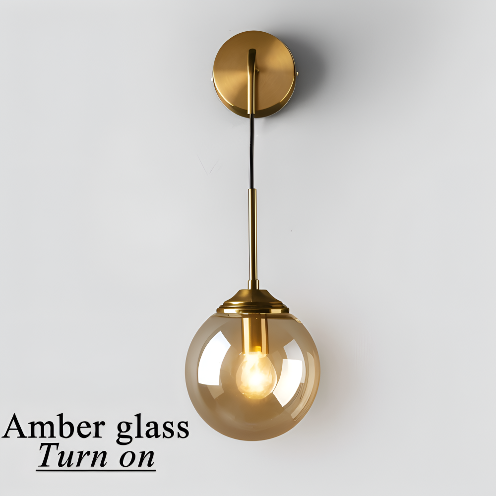 ClearOrb Vägglampa - Glas Vägglampa - Metall Vägglampa Design - Retro Industri Vägglampor LED