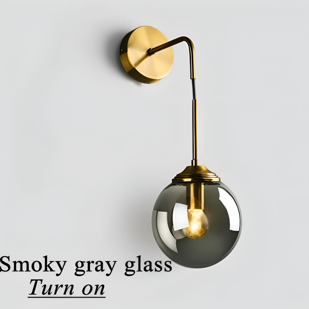 ClearOrb Vägglampa - Glas Vägglampa - Metall Vägglampa Design - Retro Industri Vägglampor LED