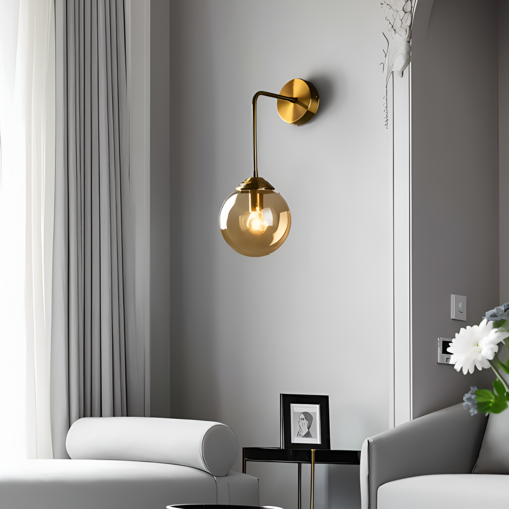 ClearOrb Vägglampa - Glas Vägglampa - Metall Vägglampa Design - Retro Industri Vägglampor LED