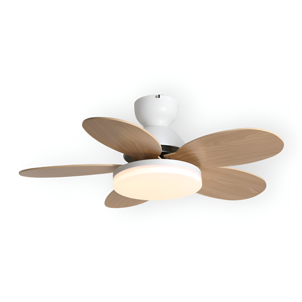 Färgglad Blomblad Design Takfläkt med Inbyggd LED-Belysning