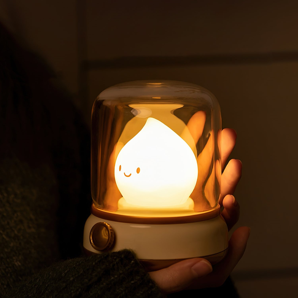 Kompakt Flammeffekt LED Nattljus – Nattljus för Barn