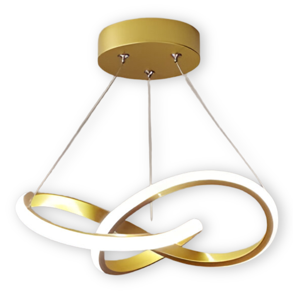 LED Taklampa – Spiral Design, Tricolor, Dimbar, Modern Stil, 30 cm, Guld/Vit