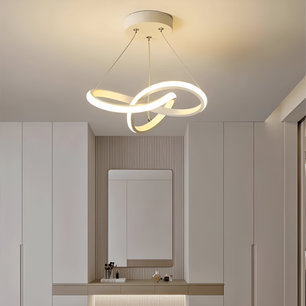 LED Taklampa – Spiral Design, Tricolor, Dimbar, Modern Stil, 30 cm, Guld/Vit