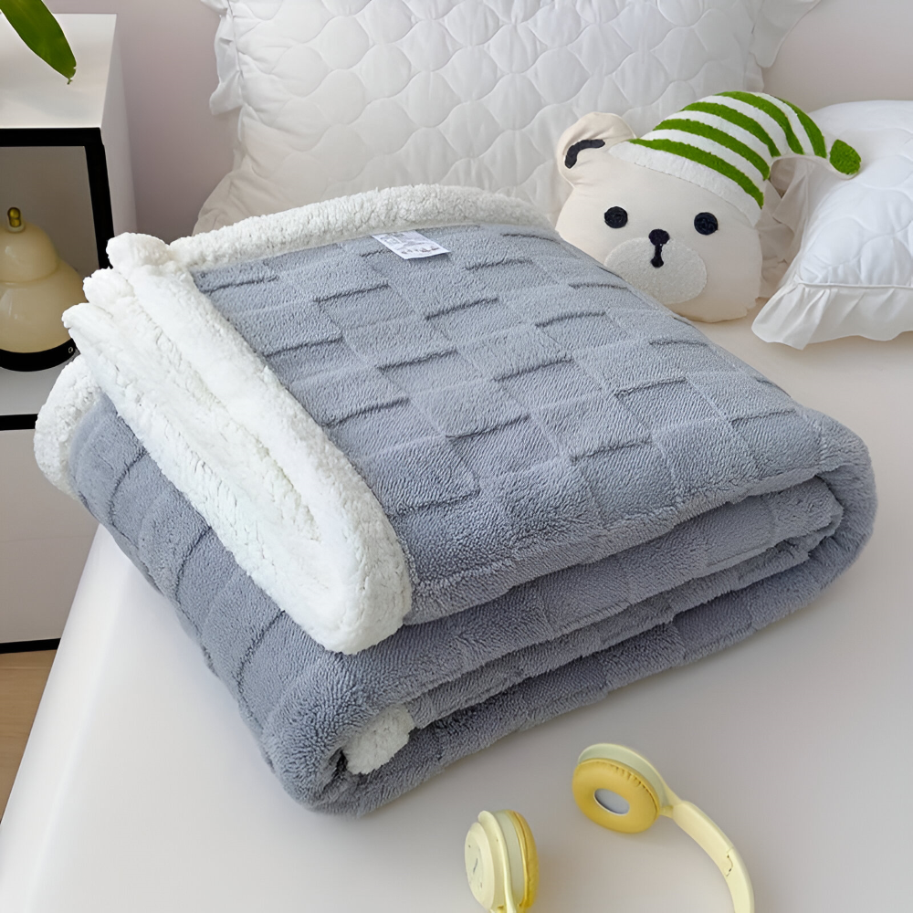 CozyCheck Pläd - Vändbar, Tjock Isolerad Fleecefilt för Vintern