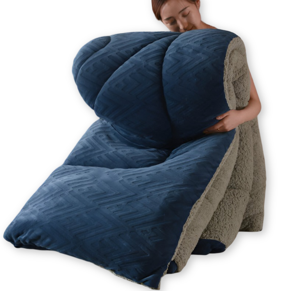 Mysig, tjock sherpa-fleece-täcke med quiltat foder för ultimat komfort