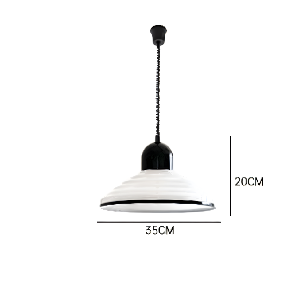 CremeHue Pendellampa - Modern Metallhänglampa med Svart Fjäderkabel