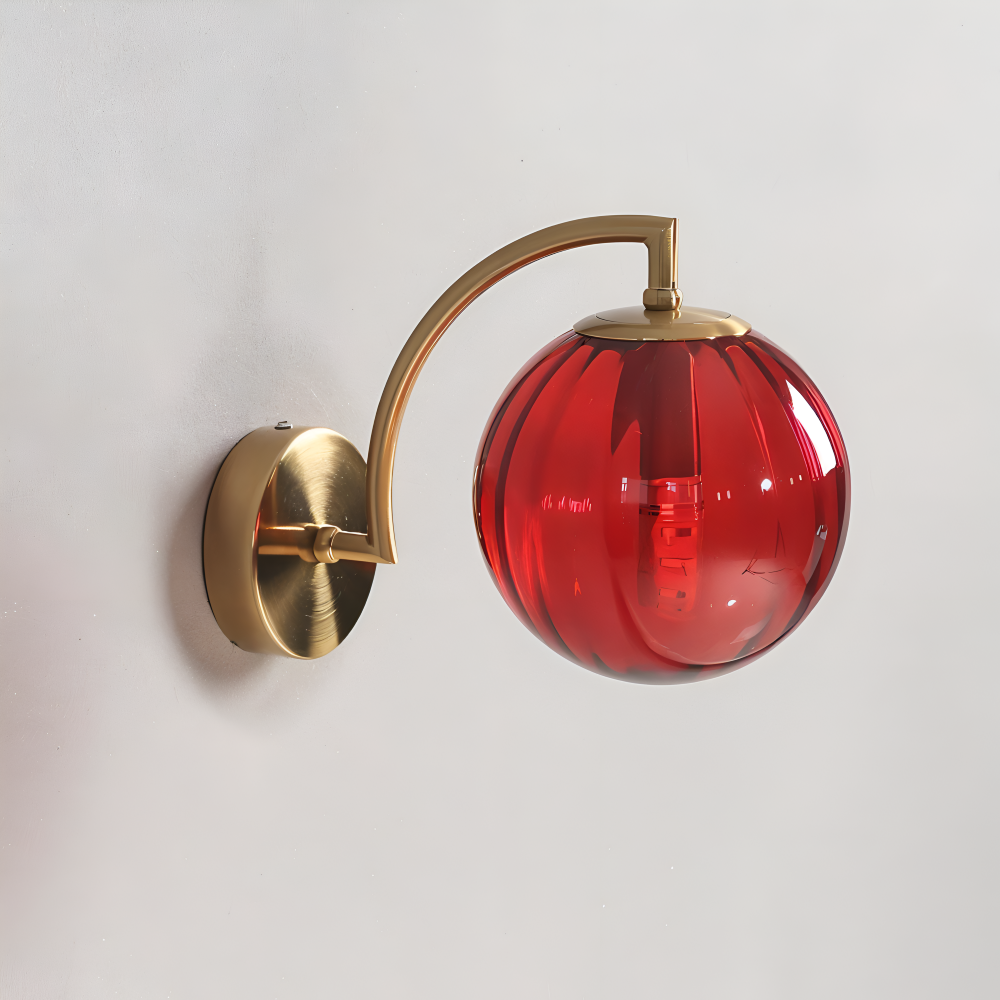 CrystalGlow Vägglampa - Globe Lampor Inomhus - Retro Glas LED Sovrum Vägglampa