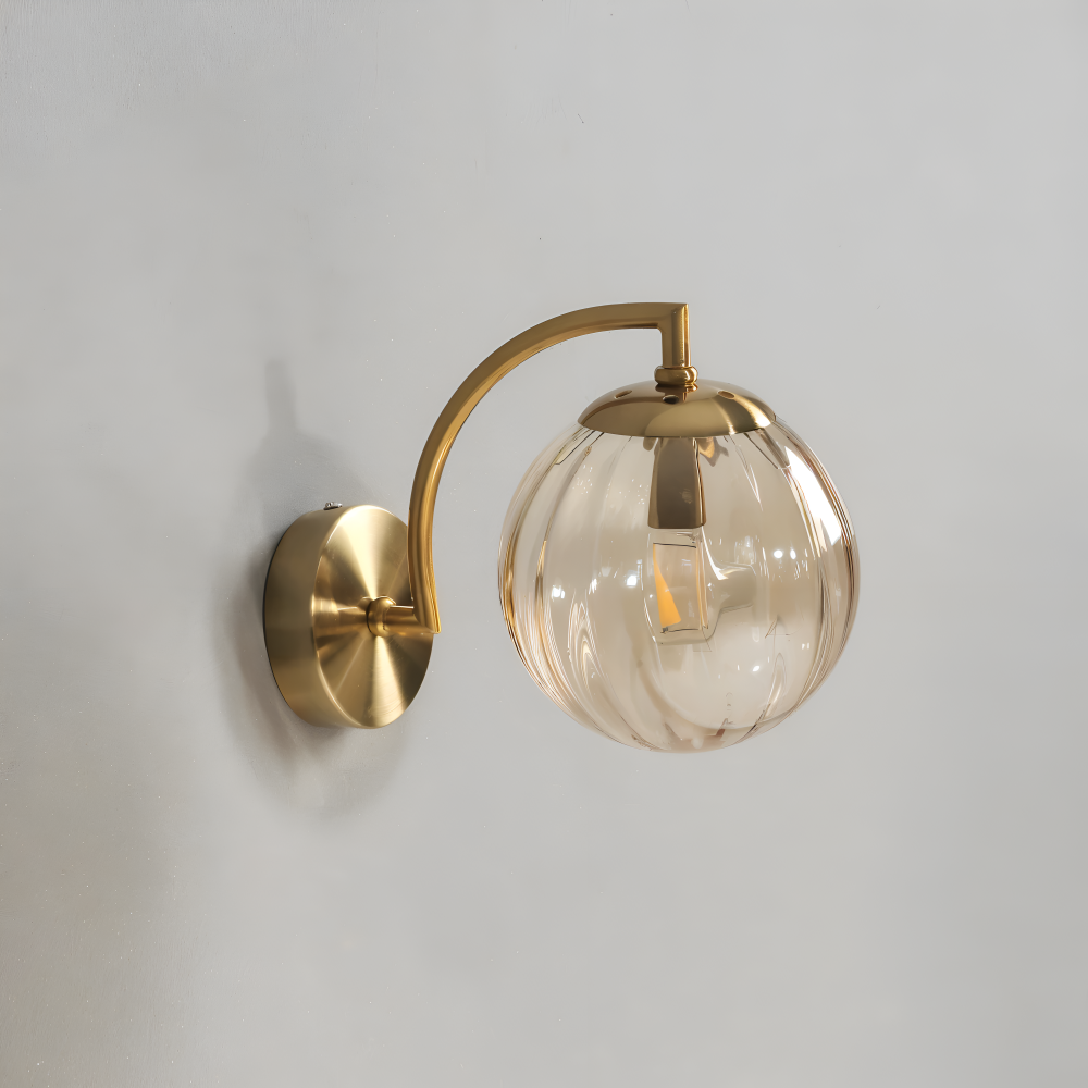 CrystalGlow Vägglampa - Globe Lampor Inomhus - Retro Glas LED Sovrum Vägglampa