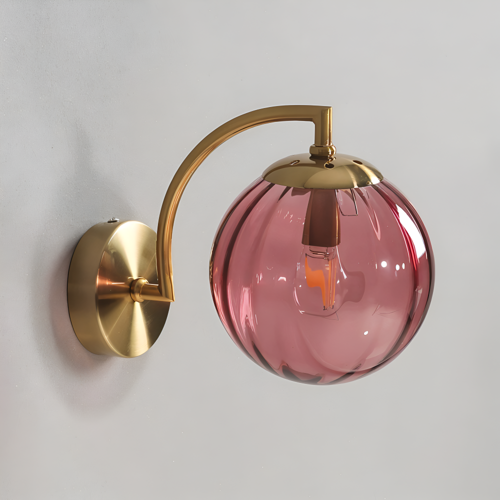 CrystalGlow Vägglampa - Globe Lampor Inomhus - Retro Glas LED Sovrum Vägglampa