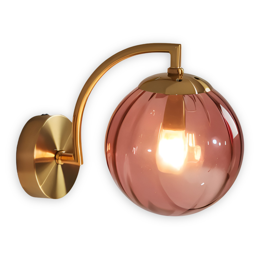 CrystalGlow Vägglampa - Globe Lampor Inomhus - Retro Glas LED Sovrum Vägglampa