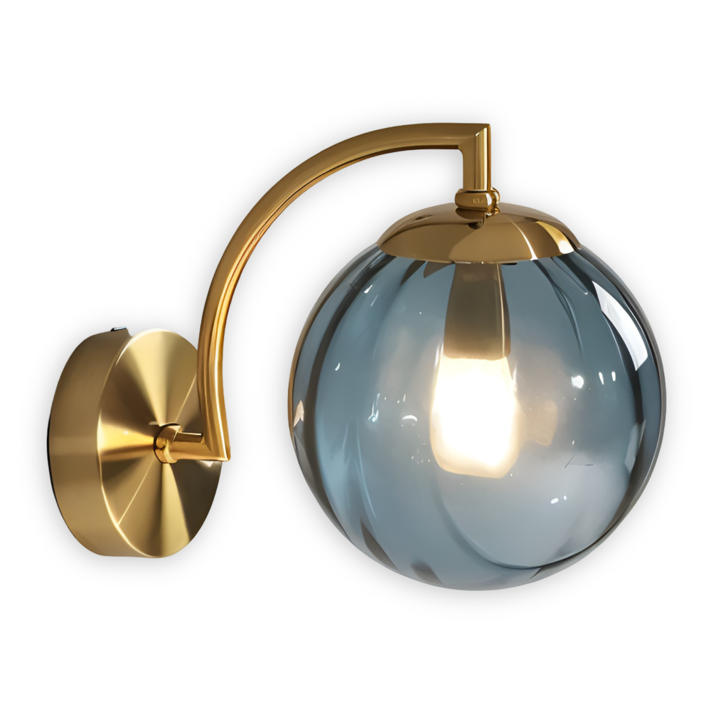 CrystalGlow Vägglampa - Globe Lampor Inomhus - Retro Glas LED Sovrum Vägglampa