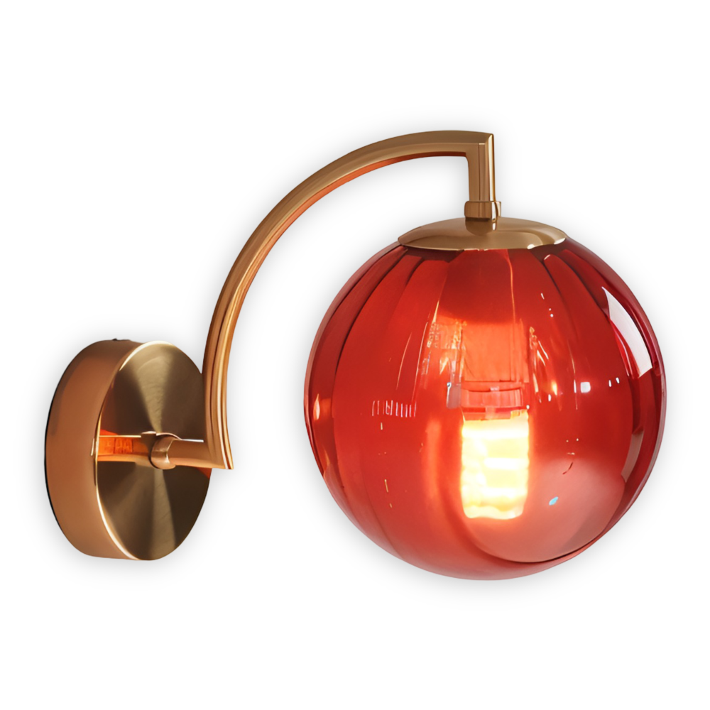 CrystalGlow Vägglampa - Globe Lampor Inomhus - Retro Glas LED Sovrum Vägglampa