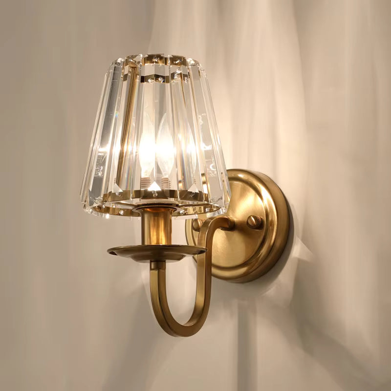 CrysaLux Vägglampa - Vintage Cylindrisk Kristall Vägglampa - Vägglampor LED Inomhus