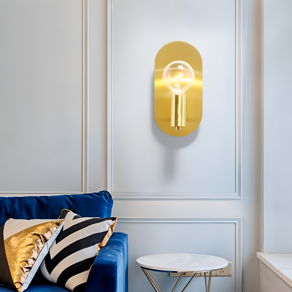 Cu Vägglampa - Polerad Guldplatta Vägglampa - Modern Vägglampa Design - Vägglampor LED Inomhus