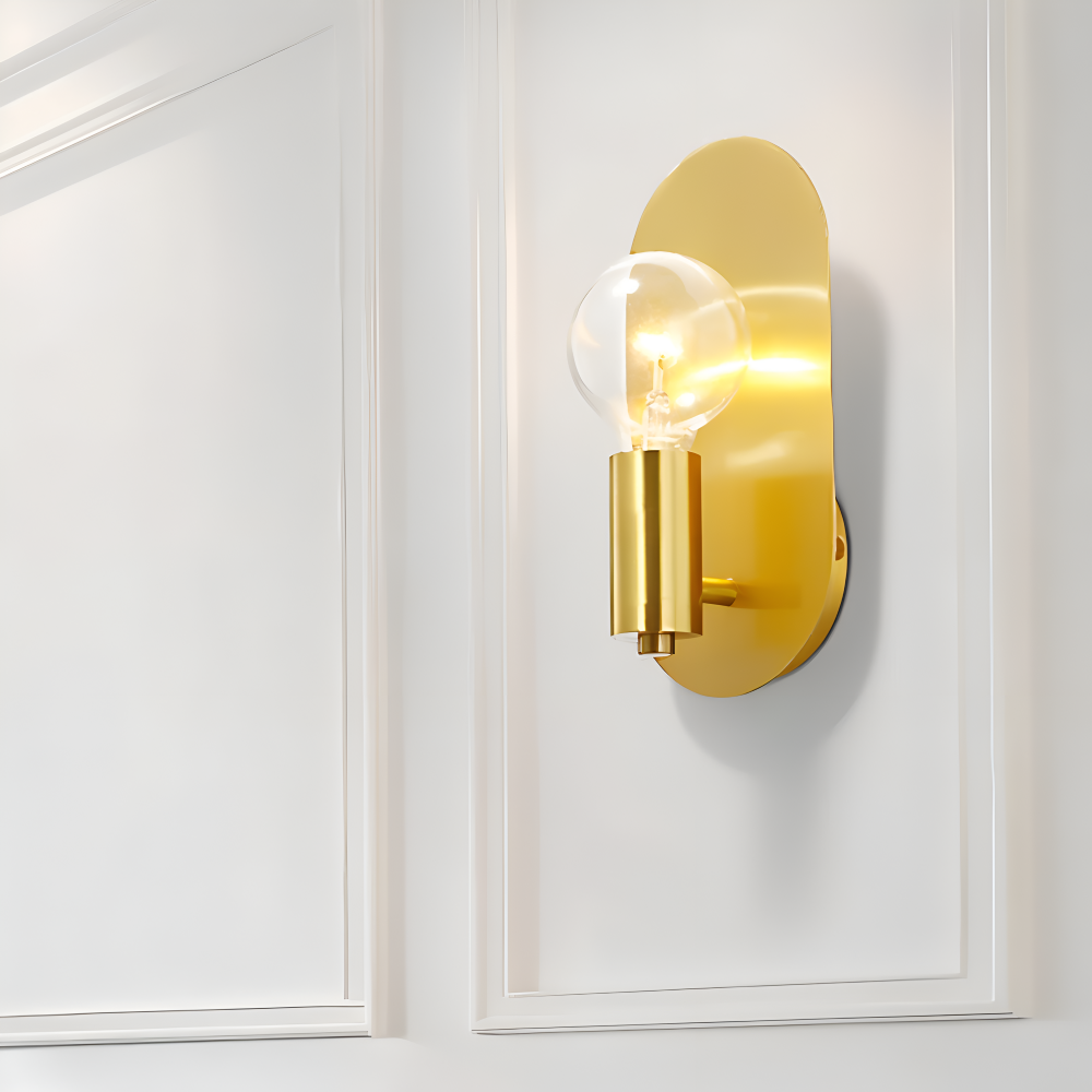 Cu Vägglampa - Polerad Guldplatta Vägglampa - Modern Vägglampa Design - Vägglampor LED Inomhus