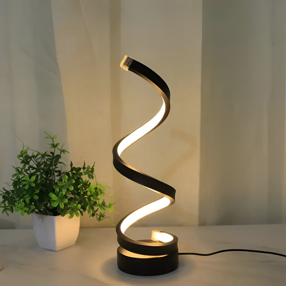 CurvaLume - Stilig Spiral Design Bordslampa - 3 Färger Justerbar Skrivbordslampa