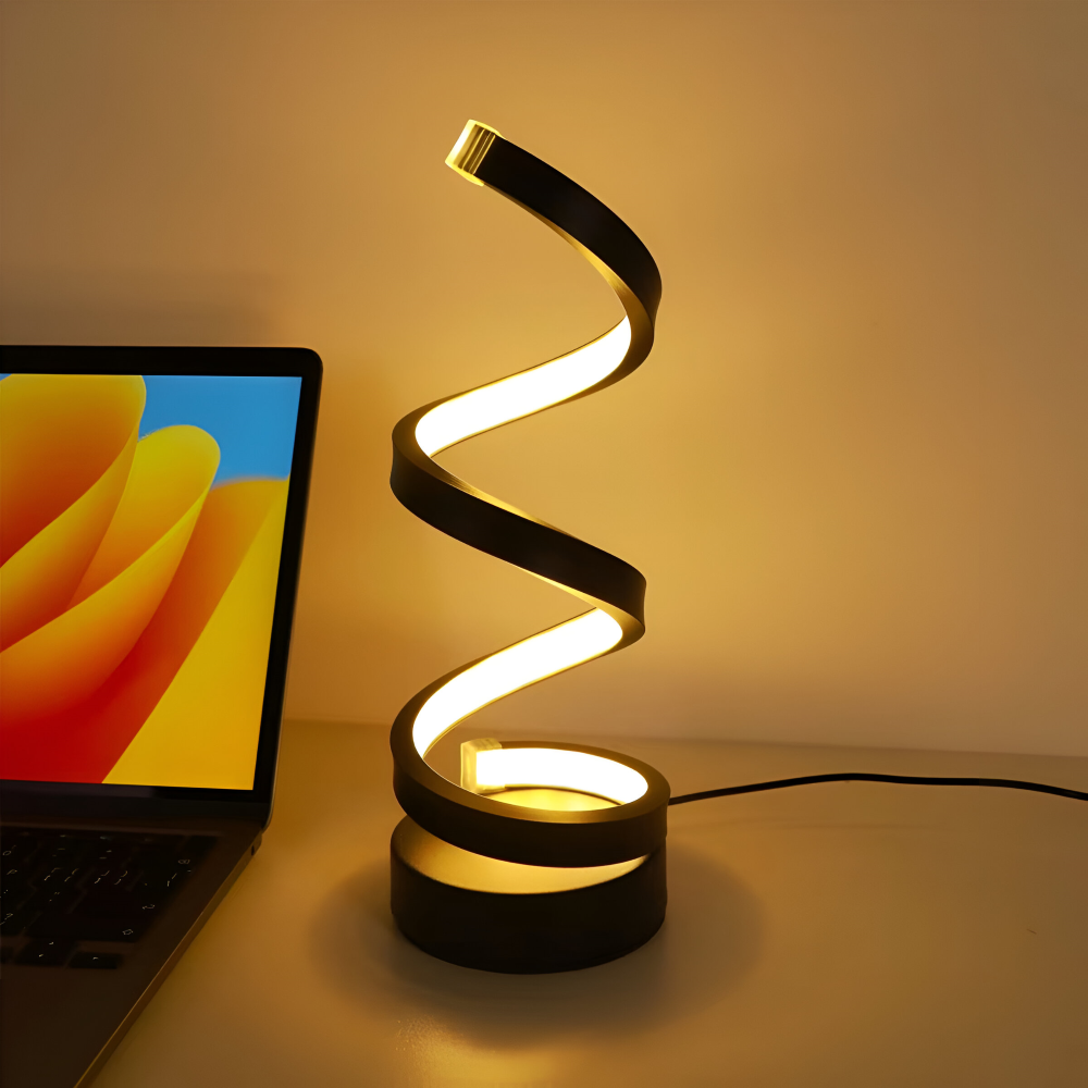 CurvaLume - Stilig Spiral Design Bordslampa - 3 Färger Justerbar Skrivbordslampa