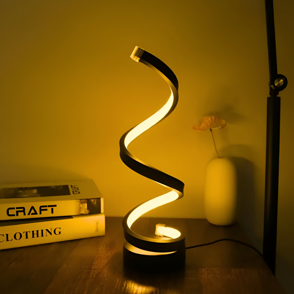 CurvaLume - Stilig Spiral Design Bordslampa - 3 Färger Justerbar Skrivbordslampa