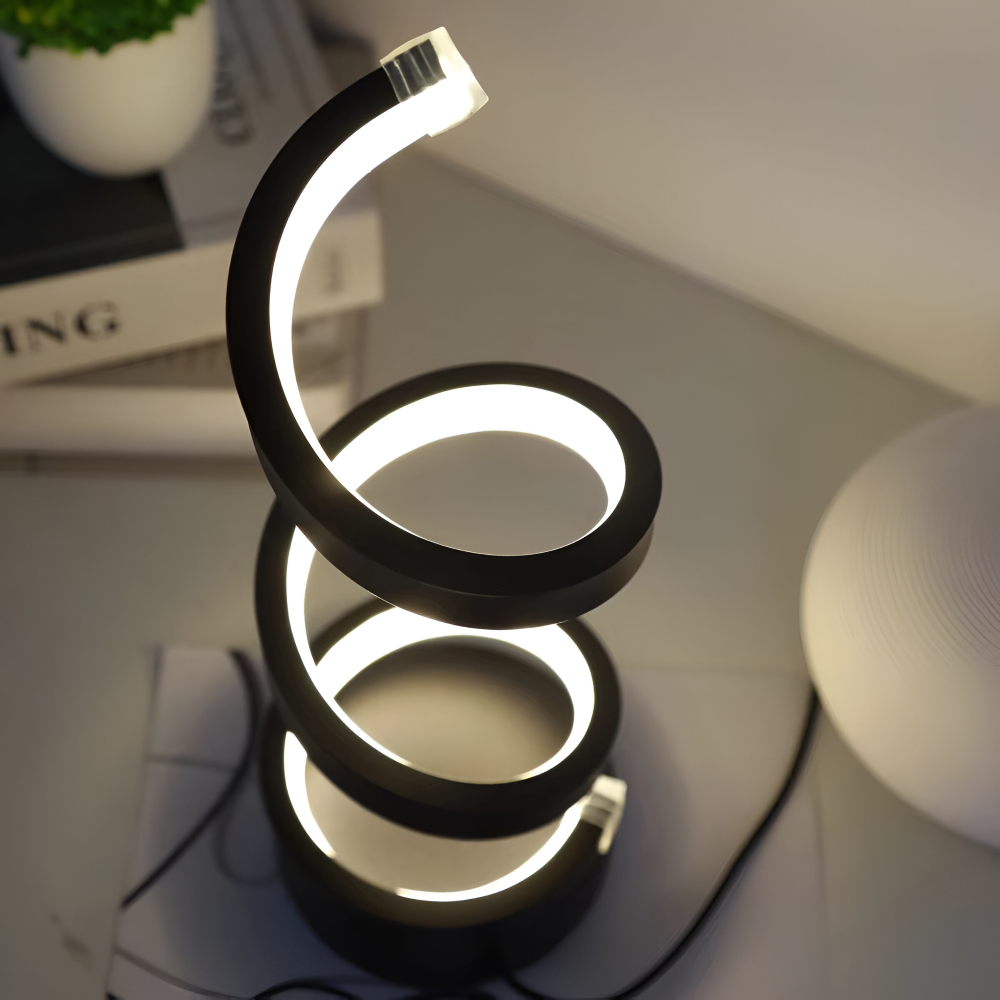 CurvaLume - Stilig Spiral Design Bordslampa - 3 Färger Justerbar Skrivbordslampa