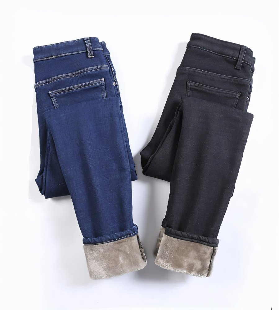 CurveFit Fleece Legging - Skinny Jeans för Damer med Hög Midja och Sherpa-foder