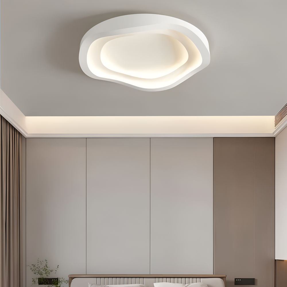 Kurvig Vit Taklampa - Minimalistisk, Dimbar, Infälld LED-lampa