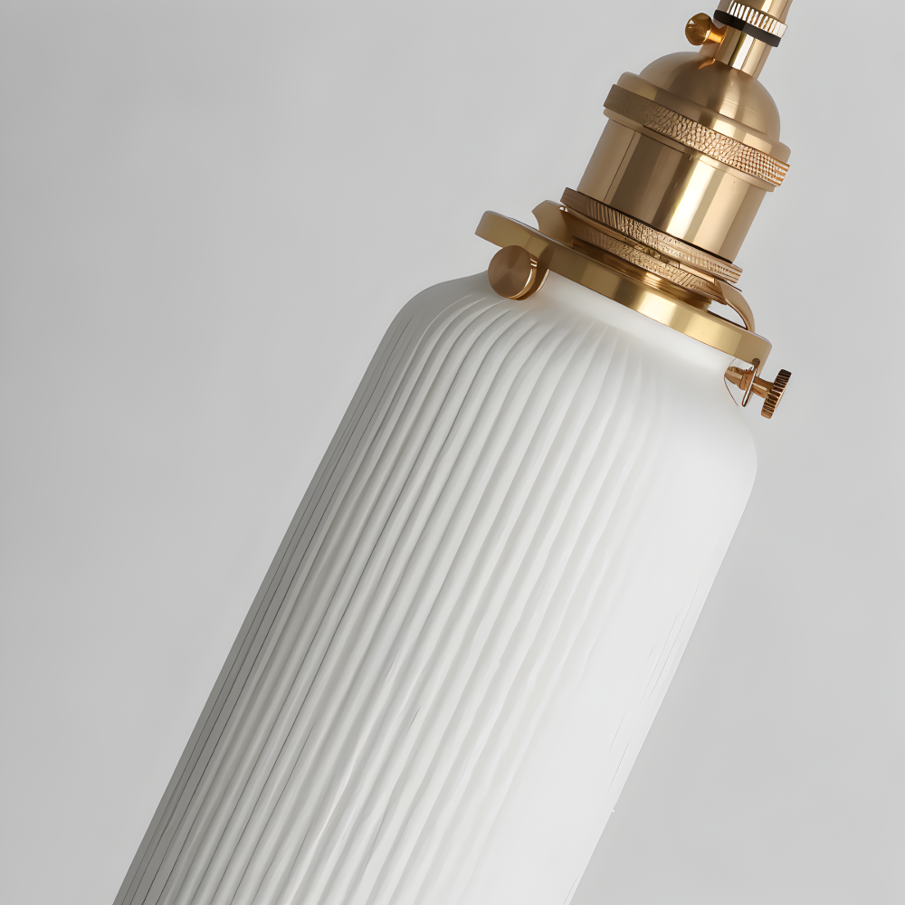 CyRibbed Vägglampa - Keramisk Vägglampa - Ribbade Vita Vägglampa Design - Vägglampor LED