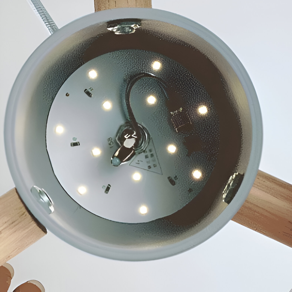 CylinBright Pendellampa - Skandinavisk trä & järn Färgglad LED Hänglampa