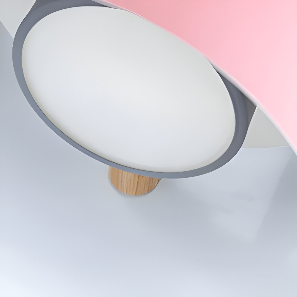 CylinBright Pendellampa - Skandinavisk trä & järn Färgglad LED Hänglampa