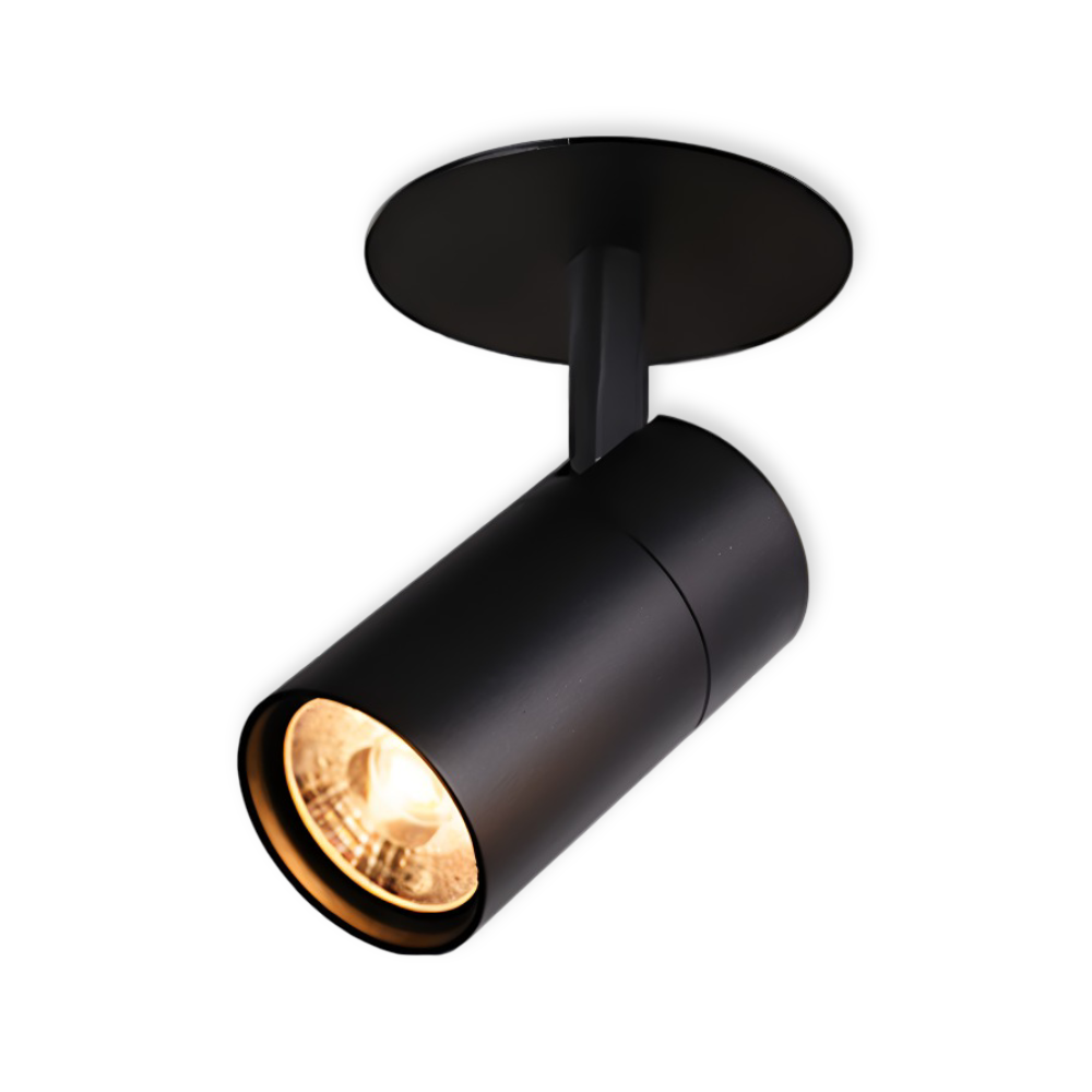 CylindraBright Spotlights - Svarta och Vita LED-inbyggda taklampor
