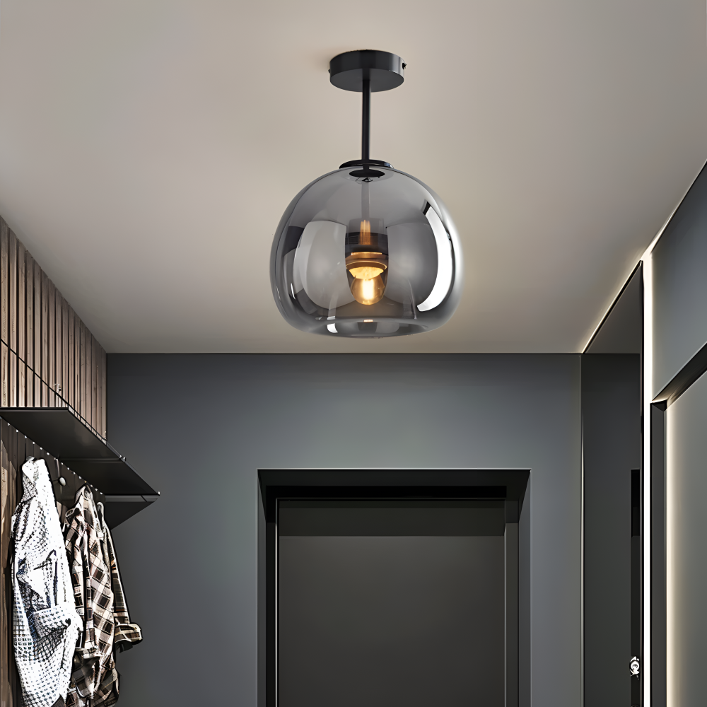 DecoRound LED-taklampa av glas – svart och guld – i 3 utföranden