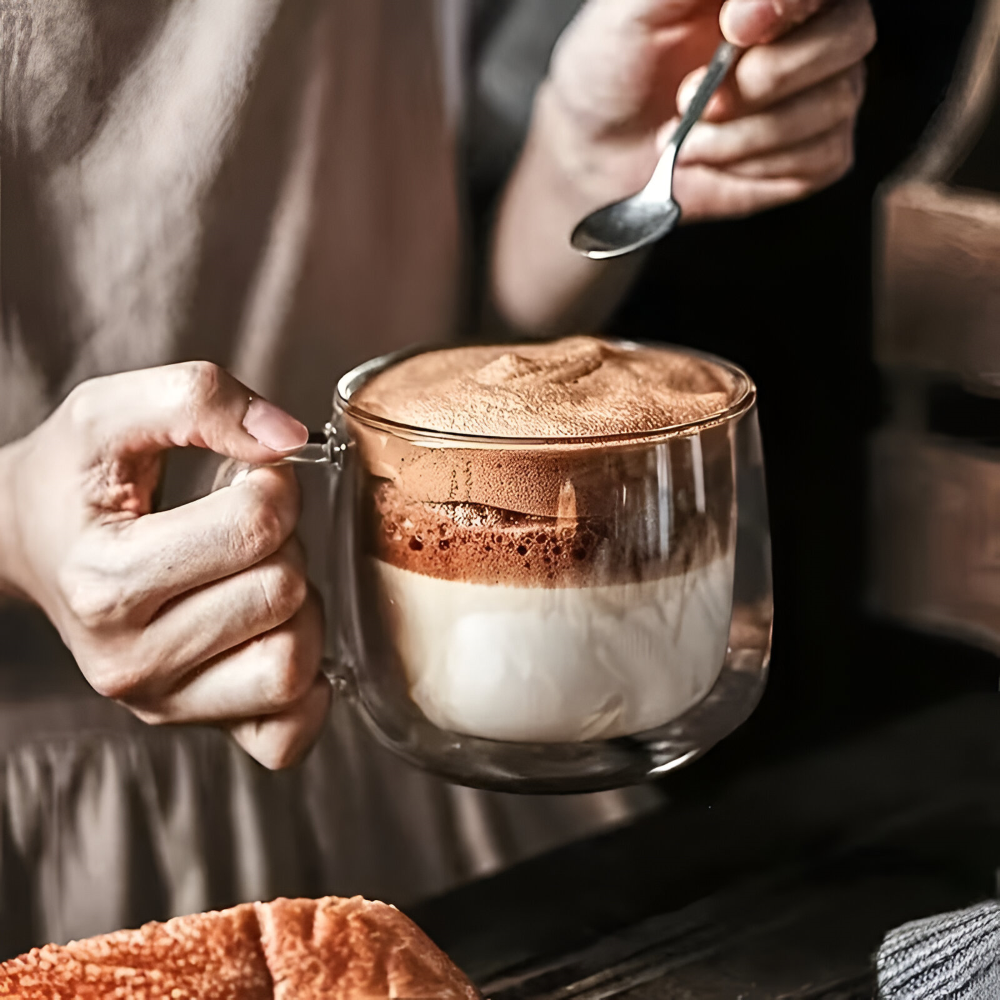 Kaffekoppar Dubbelväggiga 300 ml – Borosilikatglas Set för Cappuccino & Te, (2/4/6) stycken