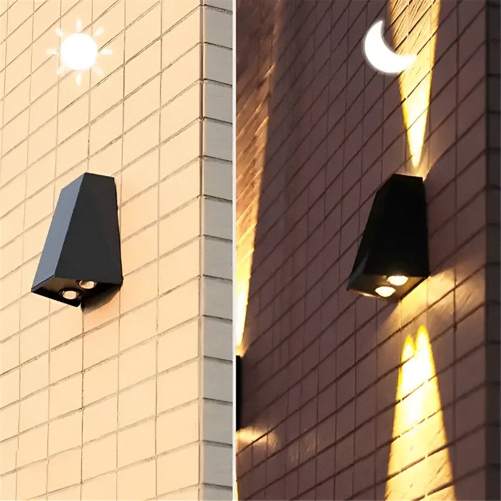DualLit Solarlampor Trädgård - Up Down IP54 Utomhusvägglampa Modern - Vägglampa Sol
