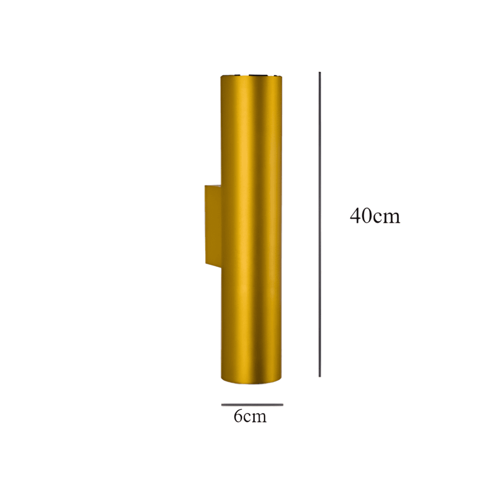 Dubbelt Huvud Vägglampa - Gold Sconce - Cylinder Vägglampa