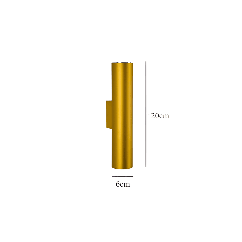 Dubbelt Huvud Vägglampa - Gold Sconce - Cylinder Vägglampa