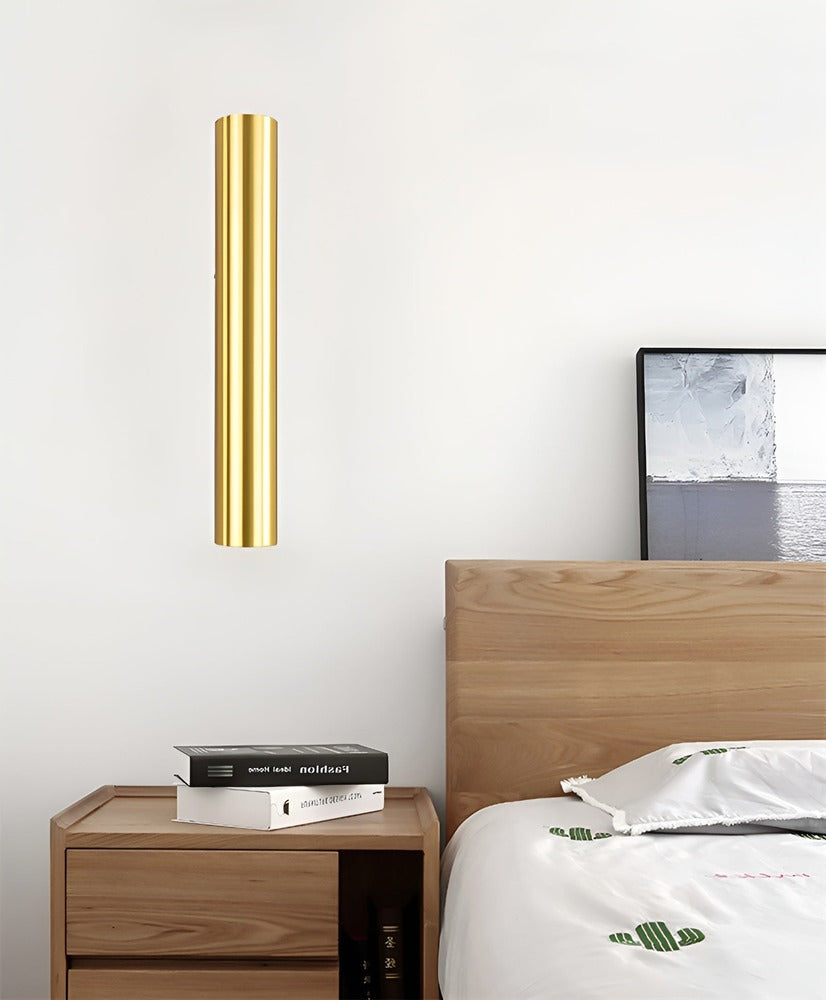 Dubbelt Huvud Vägglampa - Gold Sconce - Cylinder Vägglampa