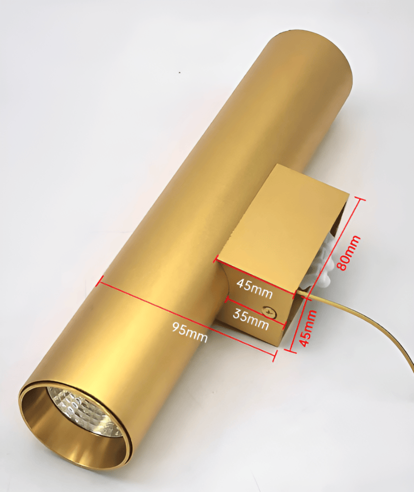 Dubbelt Huvud Vägglampa - Gold Sconce - Cylinder Vägglampa