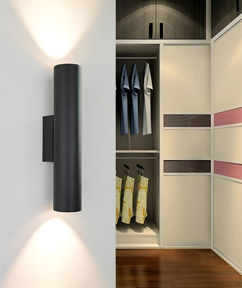 Dubbelt Huvud Vägglampa - Gold Sconce - Cylinder Vägglampa