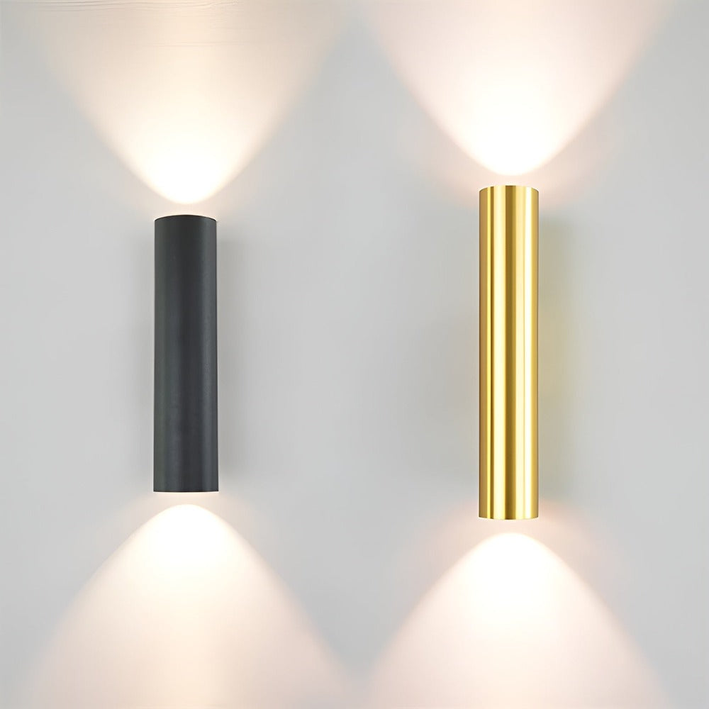 Dubbelt Huvud Vägglampa - Gold Sconce - Cylinder Vägglampa