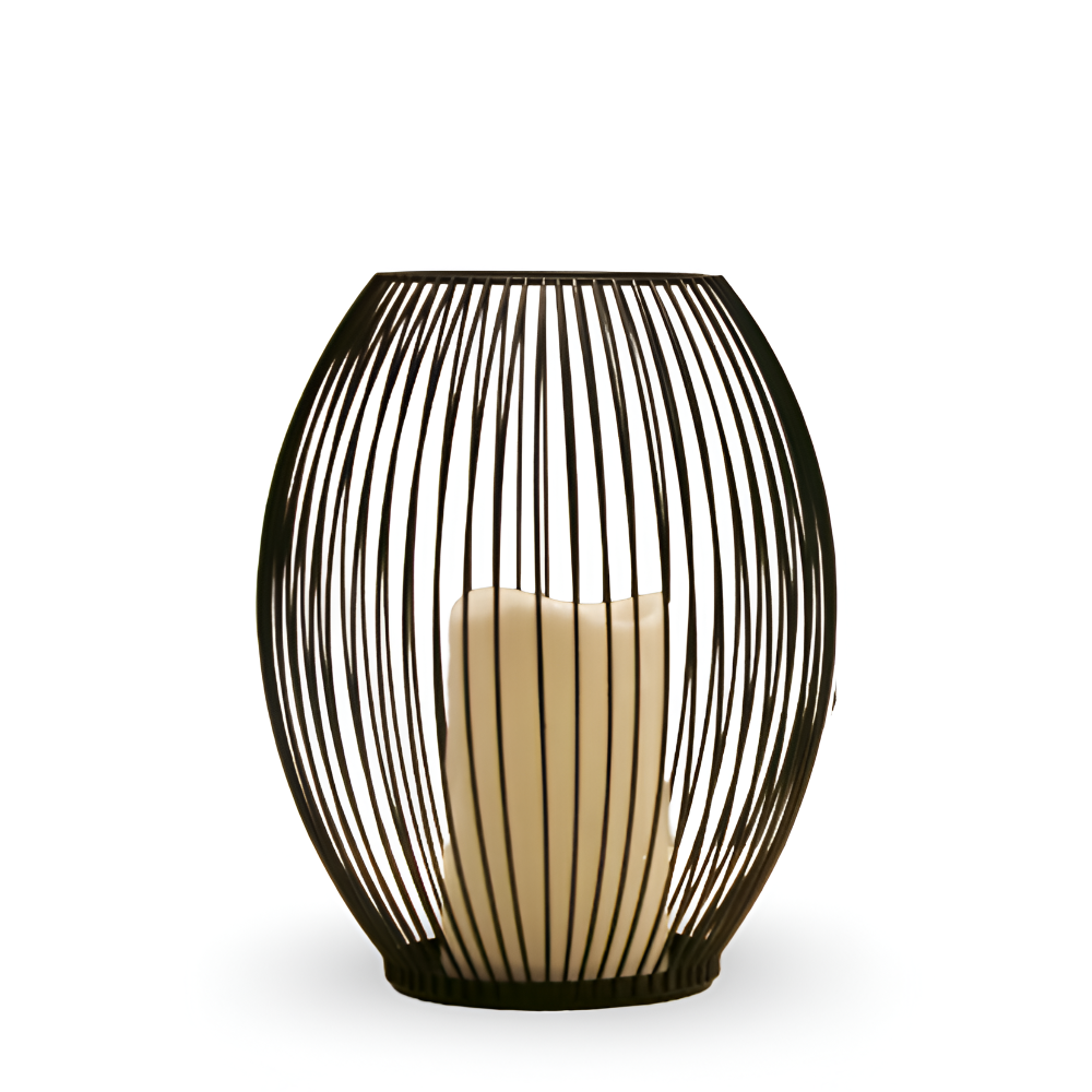 Elegant Svart Metalllykta - Ljusställ för Inredning