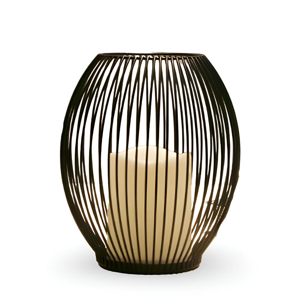Elegant Svart Metalllykta - Ljusställ för Inredning
