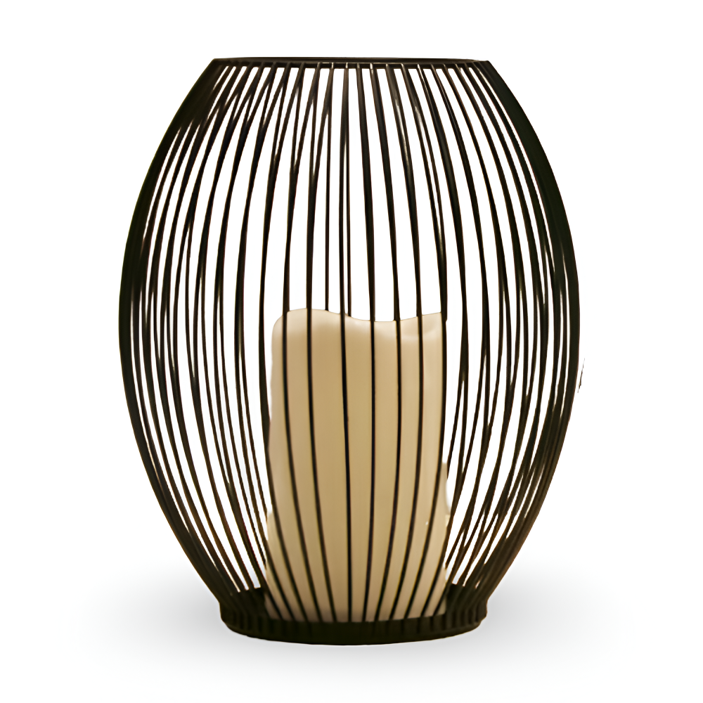 Elegant Svart Metalllykta - Ljusställ för Inredning