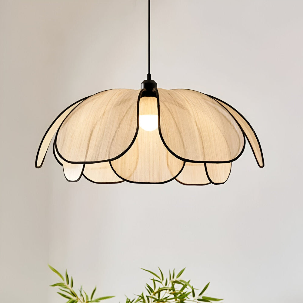 Elegant Svart och Naturlig Wicker Pendellampa med Wabi Sabi Design för Unik Inredning