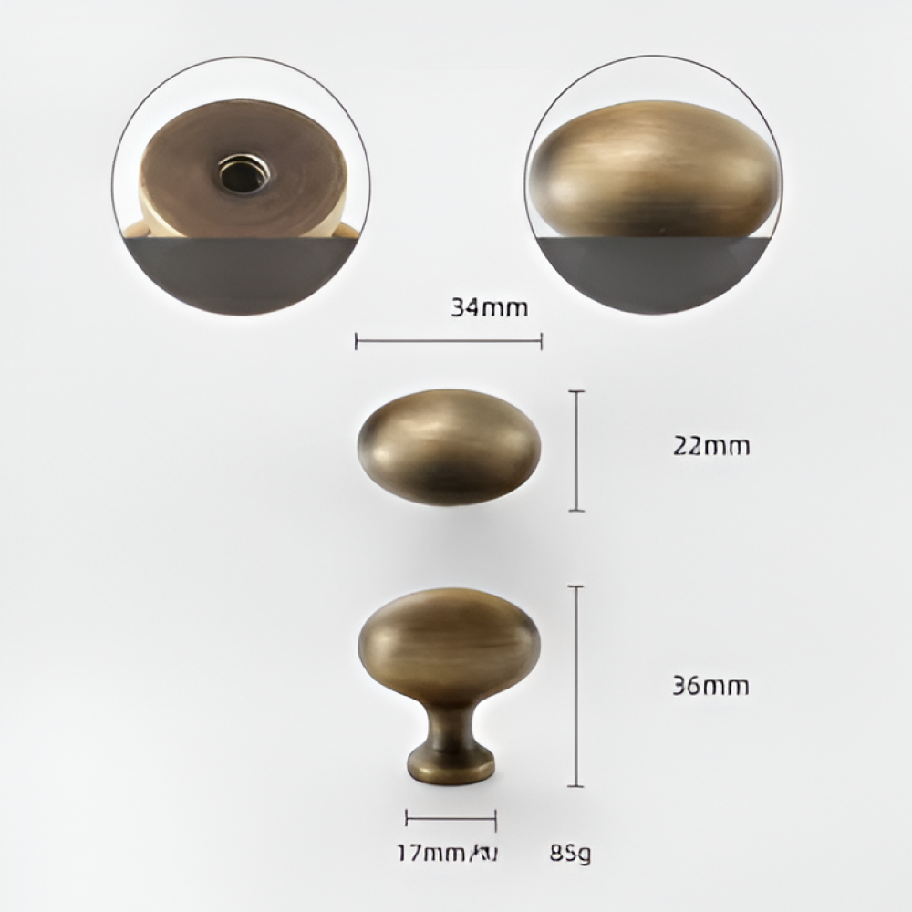 Eleganta Massiva Messingskåpsknoppar - Premium Italienskt Hantverk