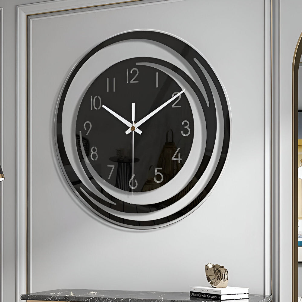 Elegant Svart Akryl Väckarklocka - Modern Skandinavisk Design för Minimalistisk Inredning