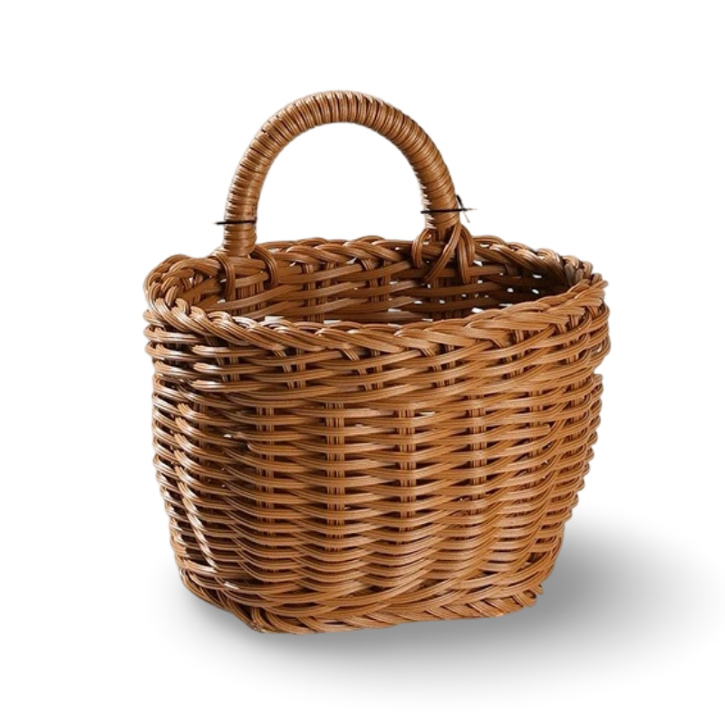 Elegant Handvävd Väggkorg - Högkvalitativt PP-Material För Blommor Och Frukter, Storlek S 0
