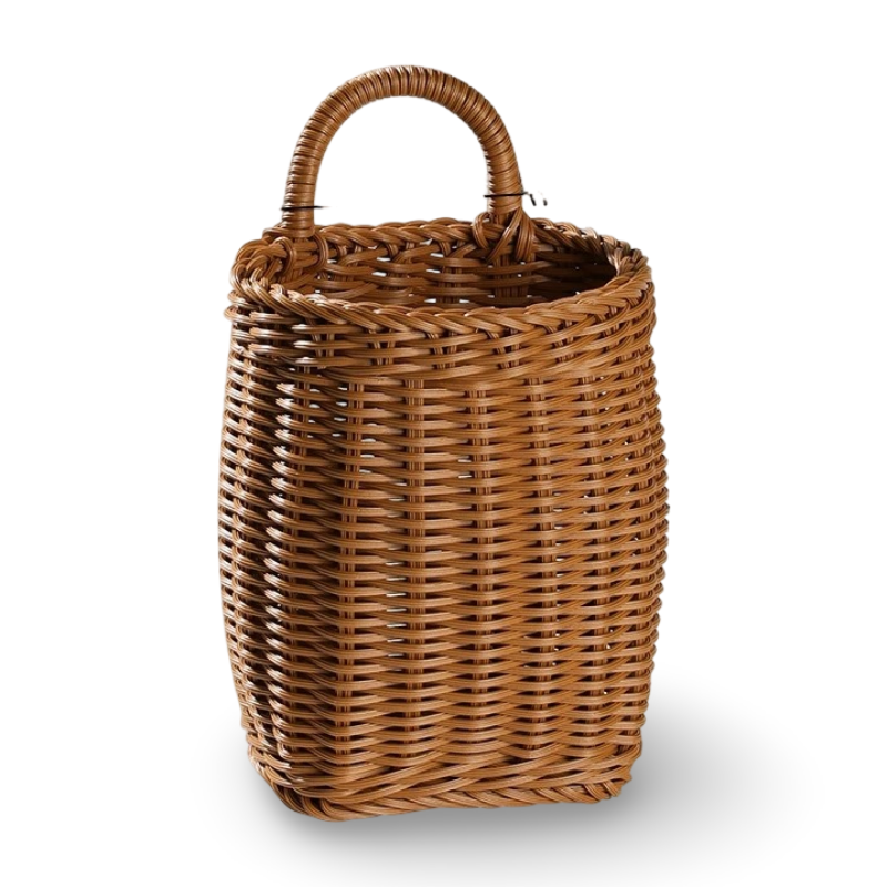 Elegant Handvävd Väggkorg - Högkvalitativt PP-Material För Blommor Och Frukter, Storlek S 11